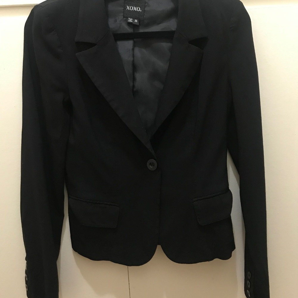 XOXO Classic Collared Single-Button Blazer M Black